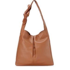 STAUD Brown Shoulder Bag with Knotted Detail
